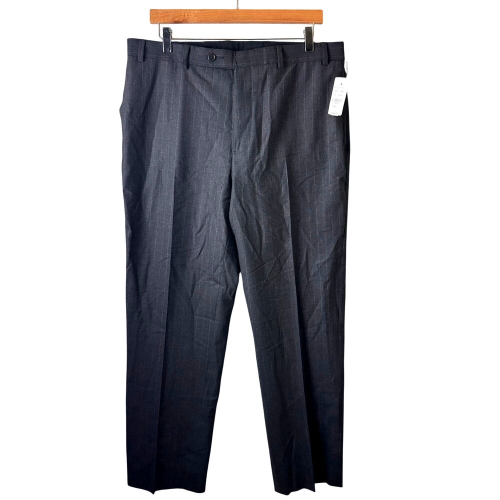 NWT Brooks Brothers Regent Pinstriped Wool Blend Dress Pants Mens 36 Gray
